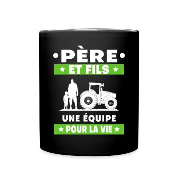 father and son farmer duo man dad - Full Colour Mug - black - Front