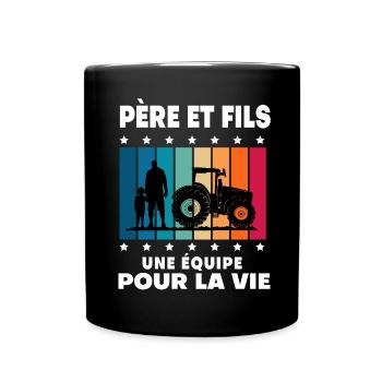 Father and Son Farmer Vintage Man - Full Colour Mug - black - Front