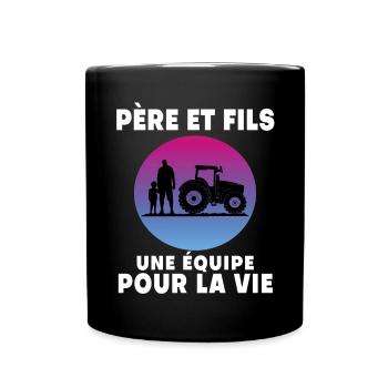 Father and Son Farmer Retro Vintage Man - Full Colour Mug - black - Front