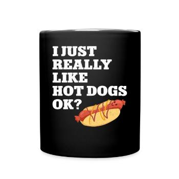 Hot Dog Adult I Just Really Like - Full Colour Mug - black - Front