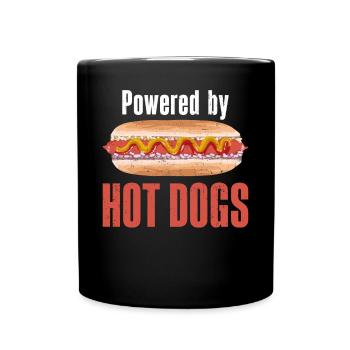 Hot Dog Adult Powered By Hot Dogs - Full Colour Mug - black - Front