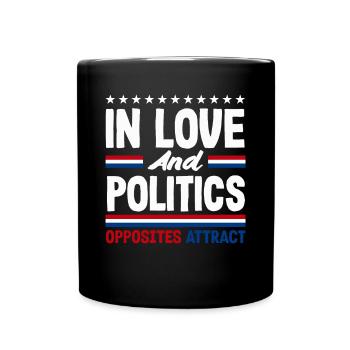 In Love And Politics Unity Patriotic American - Full Colour Mug - black - Front