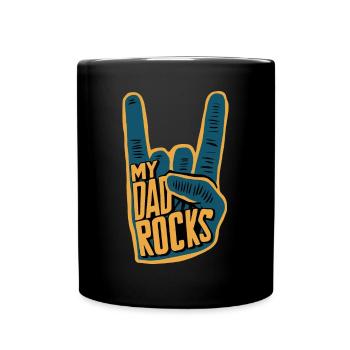 My Daddy Rocks Hand Sign Graphic - Full Colour Mug - black - Front