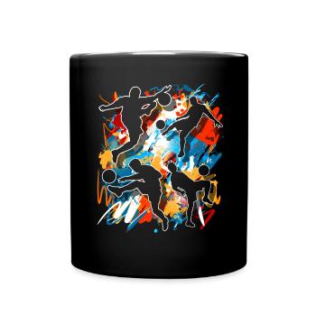 Fußball Fußballer - Tasse einfarbig - Schwarz - Vorne