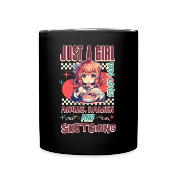 Anime Ramen Sketching - Full Colour Mug - black - Front