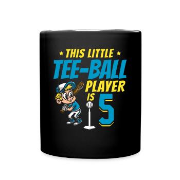 Tee-ball player Party 5th Birthday Tee-ball player - Full Colour Mug - black - Front