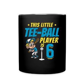 Tee-ball player Party 6th Birthday Tee-ball player - Full Colour Mug - black - Front