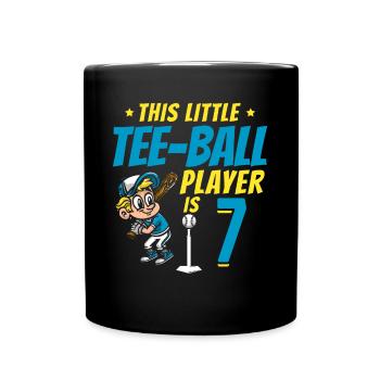 Tee-ball player Party 7th Birthday Tee-ball player - Full Colour Mug - black - Front