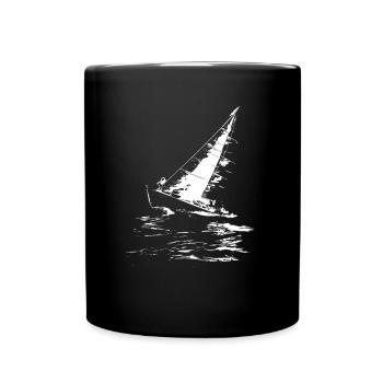 Segeln Grafik - Tasse einfarbig - Schwarz - Vorne