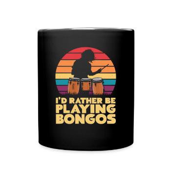 Bongo Musik Geschenk - Tasse einfarbig - Schwarz - Vorne