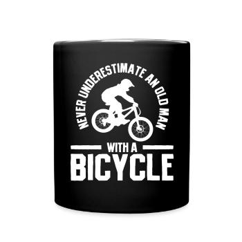 Fahrrad Radfahrer BMX - Tasse einfarbig - Schwarz - Vorne