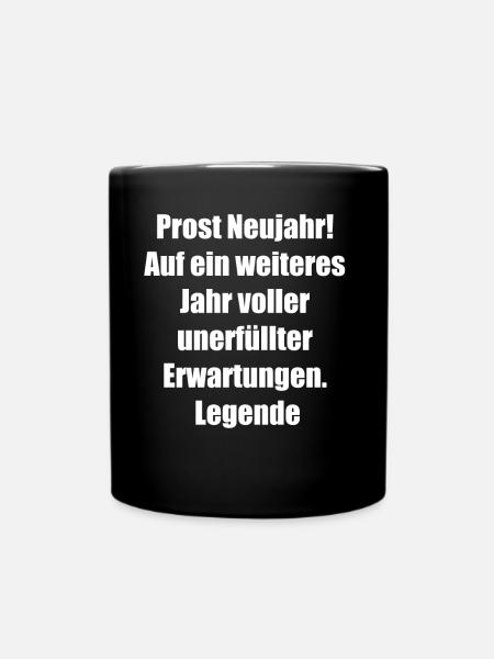 Silvestergeschenk - Tasse einfarbig - Schwarz