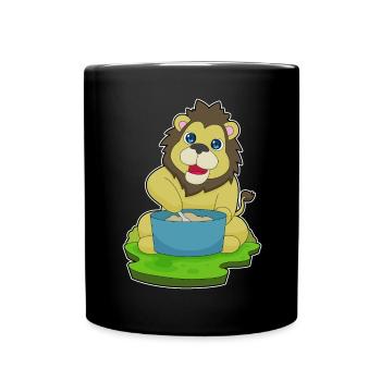 Lion Cook Cooking Pot Cooking - Full Colour Mug - black - Front