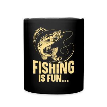 Fishing is fun - Full Colour Mug - black - Front