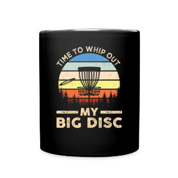 Zeit, mein großes Disc-Retro-lustiges Discgolf aus - Tasse einfarbig - Schwarz - Vorne