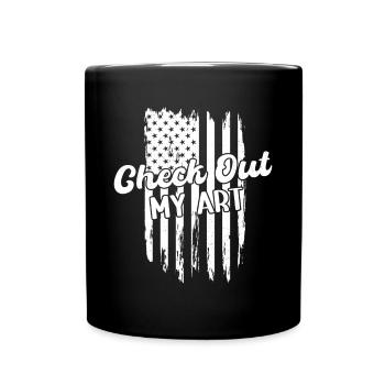 Funny Art Painter Check Out My Art Drawing Usa - Tasse einfarbig - Schwarz - Vorne