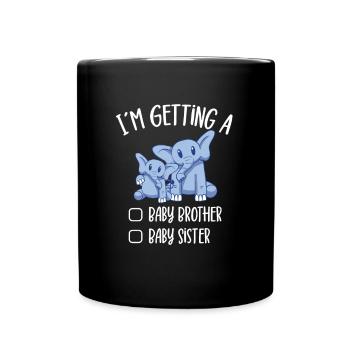 I'm Getting A Baby Brother Baby Sister Elephant - Tasse einfarbig - Schwarz - Vorne