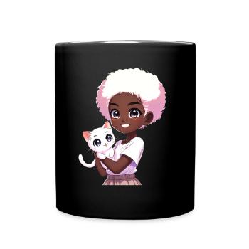 Anime Afro-américain Afro Anime Merch Stuff - Mug uni - noir - Devant