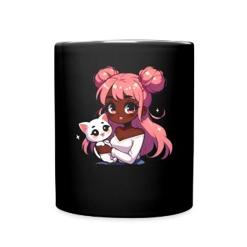 Anime Afro-américain Afro Anime Merch Stuff - Mug uni - noir - Devant