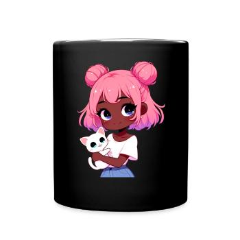 Anime Afro-américain Afro Anime Merch Stuff - Mug uni - noir - Devant
