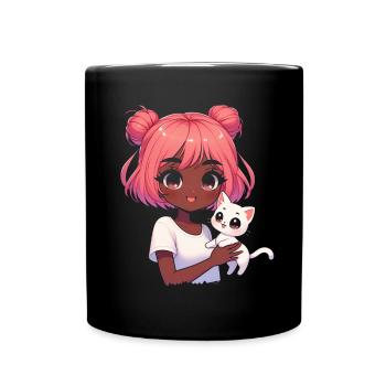 Anime Afro-américain Afro Anime Merch Stuff - Mug uni - noir - Devant