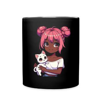 Anime Afro-américain Afro Anime Merch Stuff - Mug uni - noir - Devant