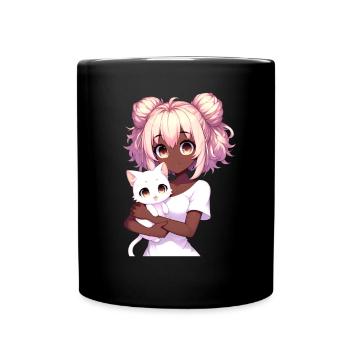 Anime Afro-américain Afro Anime Merch Stuff - Mug uni - noir - Devant