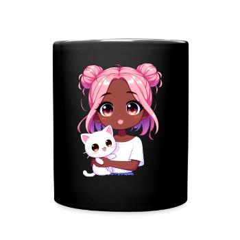 Anime Afro-américain Afro Anime Merch Stuff - Mug uni - noir - Devant