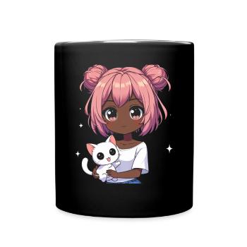 Anime Afro-américain Afro Anime Merch Stuff - Mug uni - noir - Devant