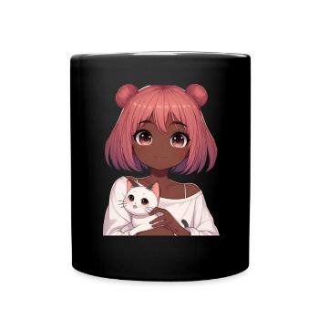 Anime Afro-américain Afro Anime Merch Stuff - Mug uni - noir - Devant
