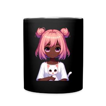 Anime Afro-américain Afro Anime Merch Stuff - Mug uni - noir - Devant
