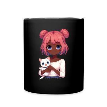Anime Afro-américain Afro Anime Merch Stuff - Mug uni - noir - Devant