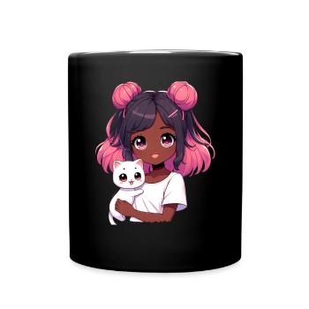 Anime Afro-américain Afro Anime Merch Stuff - Mug uni - noir - Devant