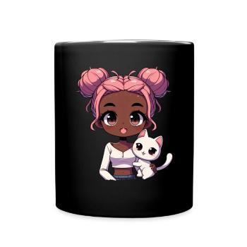 Anime Afro-américain Afro Anime Merch Stuff - Mug uni - noir - Devant
