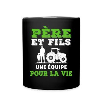 Father and Son Farmer Team for Life Duo - Full Colour Mug - black - Front