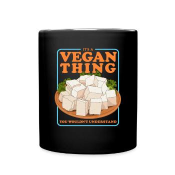Tofu Bean Curd Bean Cheese Vegan Gift - Full Colour Mug - black - Front