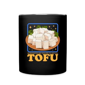 Tofu Bean Curd Bean Cheese Vegan Gift - Full Colour Mug - black - Front