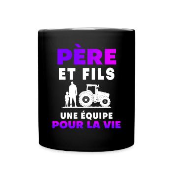 father son farmer duo man team for life - Full Colour Mug - black - Front