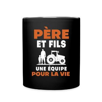 father son farmer duo man - Full Colour Mug - black - Front