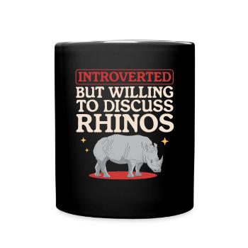 Nashorn Nashörner Rhinozeros Geschenk - Tasse einfarbig - Schwarz - Vorne