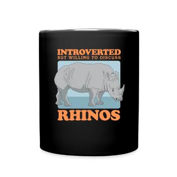 Nashörner Nashorn Rhinozeros Geschenk - Tasse einfarbig - Schwarz - Vorne