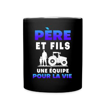 father son farmer team for life duo man - Full Colour Mug - black - Front