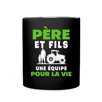 father son farmer team for life dad - Full Colour Mug - black - Front