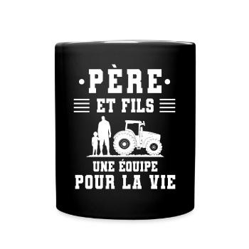 Father Son Farmer Gift Dad - Full Colour Mug - black - Front