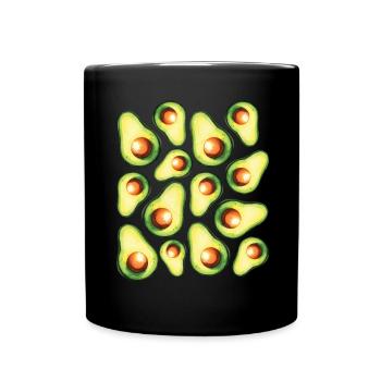 Avocado Guacamole Vegan Geschenk - Tasse einfarbig - Schwarz - Vorne