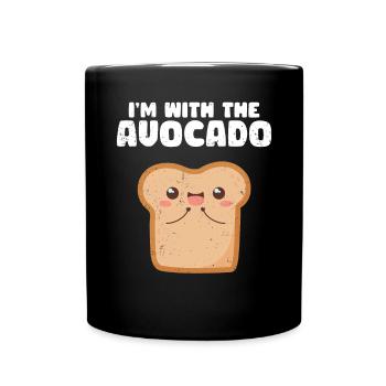 Avocado Guacamole Vegan Gift - Full Colour Mug - black - Front