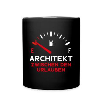 ARCHITEKT ZWISCHEN DEN URLAUBEN ARCHITEKT - Tasse einfarbig - Schwarz - Vorne