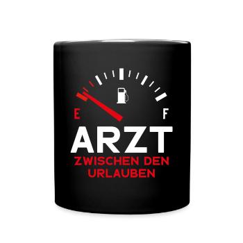 ARZT ZWISCHEN DEN URLAUBEN HAUSARZT - Tasse einfarbig - Schwarz - Vorne