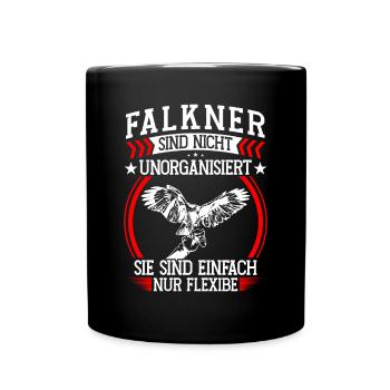 falconer is disorganized falconry falconry - Full Colour Mug - black - Front