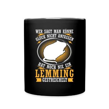 Lemming Petting Vole Lemming - Full Colour Mug - black - Front